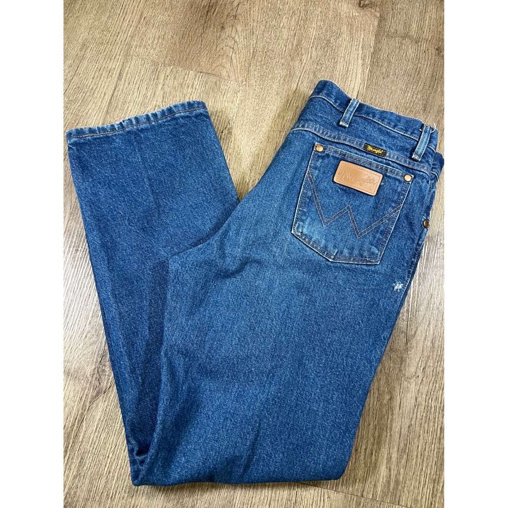 Wrangler‎ 936PWD Mens Cowboy Cut Slim Fit Jeans Blue Denim 36x30 High Rise